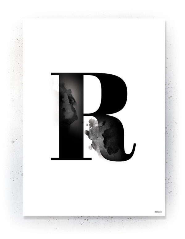 Plakat / Canvas / Akustik: Bogstav R (Black)