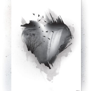 Plakat / Canvas / Akustik: Heart (Black)